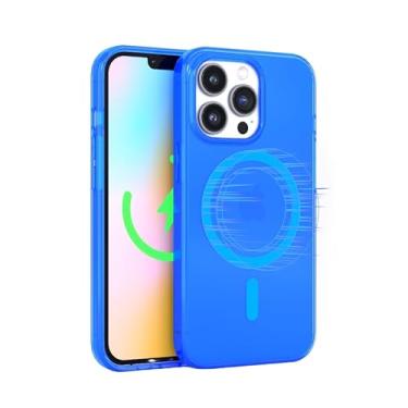 Imagem de FELONY CASE - Capa de telefone transparente azul neon para iPhone 15 Pro, compatível com MagSafe - Capas protetoras à prova de choque de 360° projetadas para Apple iPhone 15 Pro