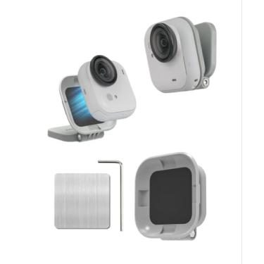 Imagem de YUULNMOP Suporte magnético e suporte de mesa para Insta360 GO Ultra, suporte de sucção de ímã de ângulo ajustável flexível para câmera GO Ultra, fotografia horizontal/vertical