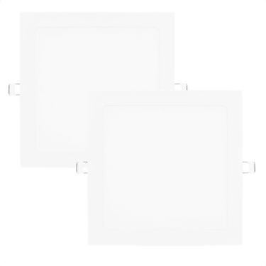Imagem de Kit 2 Painel De Led Quadrado Embutir 12w Bivolt Taschibra 4000k Neutro