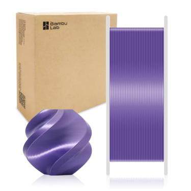 Imagem de Bamboo Original PLA Silk+ Filamento Textura de Seda Brilhante, Brilhante, Forte Ligação Interlayer para Bambu Lab A1/A1 MINI/X1/X1C/P1P/P1S/AMS. Alta Velocidade de 1,75 mm e Impressão Fácil com RFID