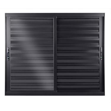 Imagem de Janela de Alumínio Veneziana de Correr 120x120x10cm 3 Folhas Móveis Vi