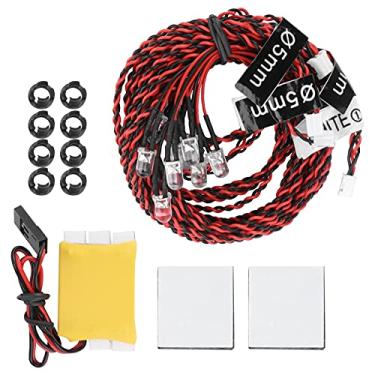 Imagem de Cryfokt Kit de Voo Noturno Com Luz de Flash LED para Aeronaves RC, Direção Fácil de Saber, Transmissor/receptor Controlado, para Aviões/helicópteros Elétricos, Plástico + Borracha + Cobre