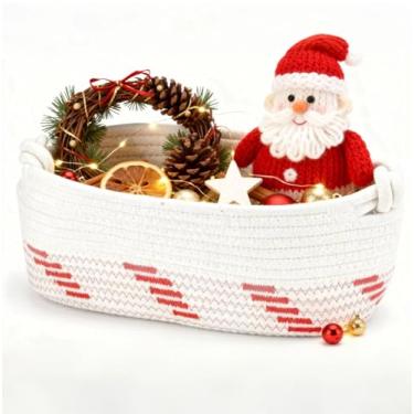 Imagem de Followarm Cestas pequenas de tecido para armazenamento, cestas de armazenamento de papel higiênico para organizar cesta de presente vazia decorativa para banheiro, quarto, berçário, 31,7 x 16,5 x 12,7