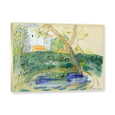 Imagem de Moldura de champanhe. Impressões Raoul Dufy, (The Duck Pond), pôster de viagem vintage, arte impressionista, imagem de arte de parede em tela para decoração de casa. 30 x 40 cm-11,8 x 15,7 pol