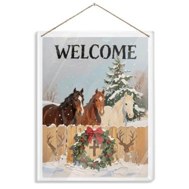 Imagem de Bem-vindo Natal decoração de parede acrílico decoração natal placa de decoração de acrílico engraçado presente de natal placa decorativa de natal para parede e interior decoração de casa de inverno