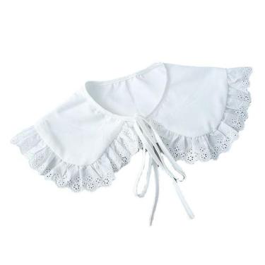 Imagem de Gola falsa, gola removível, renda com babados para mulheres e meninas 