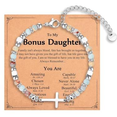 Imagem de IKIATY Presentes cristãos para mulheres, meninas, pulseira de cruz religiosa, aniversário, Natal, Páscoa, batismo, primeira comunhão, dia dos namorados, presentes de formatura para ela, adjustable