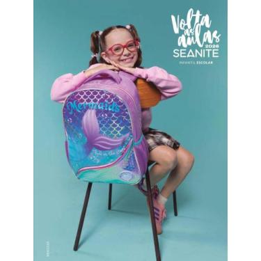 Imagem de Mochila Costas Infantil Sereia Holográfica Escolar Meninas Lançamento(