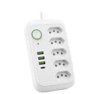 Imagem de Filtro De Linha Extensão 5 Tomadas E104U BRANCO