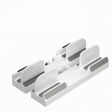 Imagem de Suporte vertical ajustável para laptop, organizador de mesa de plástico que economiza espaço para notebooks e tablets (branco)