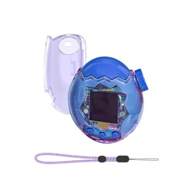 Imagem de Capa para conexão Tamagotchi, design WUNIAK para crianças, proteção de PC, portátil, resistente a arranhões, com cordão para Tamagotchi, roxo transparente.