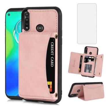 Imagem de Asuwish Capa de telefone para Moto G Power 2020 capa carteira com protetor de tela de vidro temperado e suporte de cartão de crédito de couro PU com compartimento robusto acessórios para celular