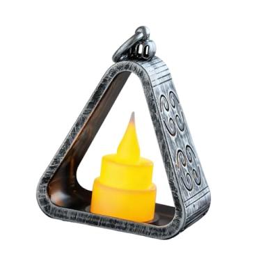 Imagem de Baoblaze Luminária de cabeceira criativa triangular, luminária de mesa LED compacta, luz noturna LED para decoração de mesas, ambientes internos, estudo, Prata Antiga