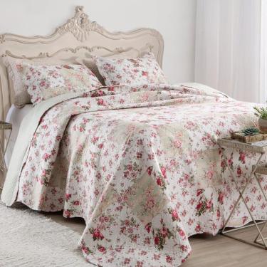 Imagem de Kit Cobre Leito Colcha Daily Casal 3 Peças Dupla Face Estampado Floral Floral 11 100% Poliéster