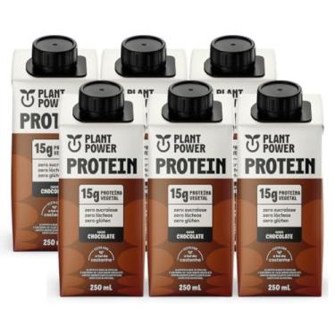 Imagem de 6x Bebida Vegetal 15g Protein Plant Power Chocolate 250ml