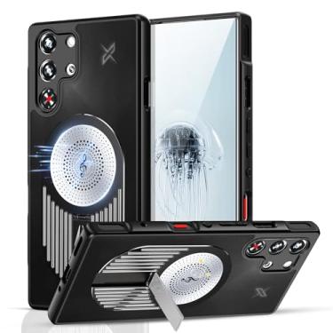 Imagem de Capa para ZTE Nubia Red Magic 10S Pro / 10S Pro Plus/10 Pro / 10 Pro Plus, capa magnética à prova de choque com parte traseira de PC e moldura de silicone, suporte, dissipação de calor e design