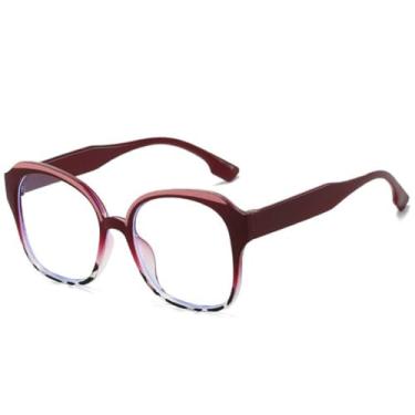 Imagem de Óculos quadrados clássicos de luxo, femininos e masculinos, armação grande (leopardo vermelho)