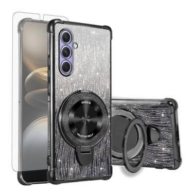 Imagem de Asuwish Capa de celular para Samsung Galaxy A55 5G capa magnética com protetor de tela de vidro temperado e glitter brilhante à prova de choque anel rígido suporte rígido acessórios A 55 55A A555G