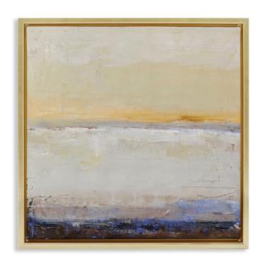 Imagem de Stupell Industries Arte de parede em tela flutuante com moldura dourada Sweeping Subtle Horizon, design por Design Fabrikken, 63 x 63 cm