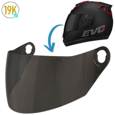 Imagem de Viseira Fumê para Capacete Evolution G8 G7 G6 G5 G4 Pro Tork Fechado -