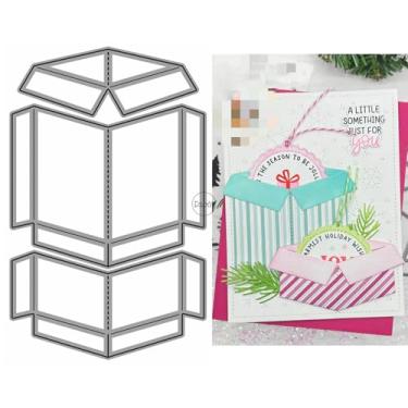 Imagem de DzIxY Caixas de patchwork, moldes de corte de metal para fazer cartões, conjunto de recortes de papel, estêncil, suprimentos, modelos de máquina