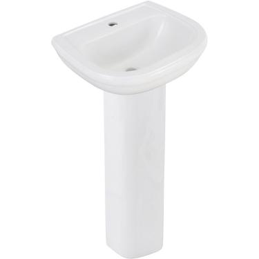 Imagem de Kit Lavatório 53x44cm 11 Litros Com Coluna Sabatini Branca - Icasa Kit Lavatorio Com Coluna Sabatini Branca