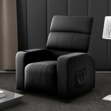 Imagem de Poltrona Reclinável Para Sala Roma Veludo Preto