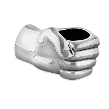 Imagem de Cachepot "Mao Prata" Em Ceramica 7,5x15 cm M02 - D'Rossi