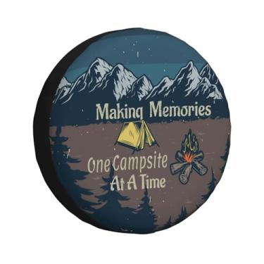 Imagem de REVENEVER Capa de pneu sobressalente para RV SUV Car Funny Camping Print Capa de pneu à prova d'água à prova de poeira para JP Camper Travel Trailer Truck