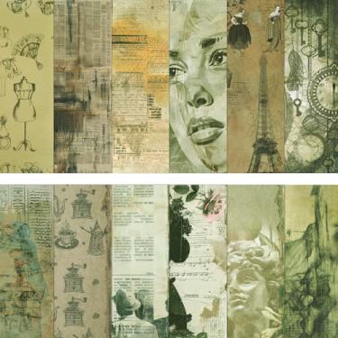 Imagem de Caderno de papel para scrapbook estampado, 24 folhas, 12 designs, blocos de papel-cartolina, 15 x 15 cm, papéis decorativos de artesanato de um lado para scrapbooking, materiais de diários de origami