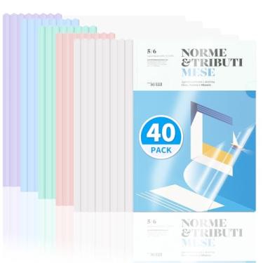 Imagem de WORPSON Pacote com 40, capas de relatório transparentes com barra deslizante para letras e folhas A4 – pastas de apresentação com capacidade para 70 folhas, capas de currículo e fichários de