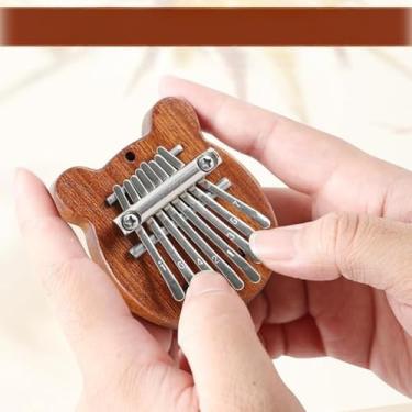 Imagem de Mini Bear 8 tons Kalimba Thumb Piano – Piano de dedo portátil para iniciantes, presente de alívio de estresse para entusiastas da música