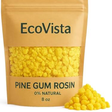 Imagem de Pó de resina de goma de pinheiro (triturado) 227 g | Resina de pinho natural para envoltórios de cera de abelha, resina de pinheiro para aderência esportiva, artesanato, dança, academia, beisebol