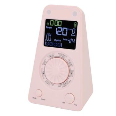 Imagem de OPPWONG 10 Tons de Batida, Metrônomo Digital Com Velocidade de Toque, Alto-falante BT Integrado, Guitarra e Violino, Função de Repetição e Memória, Contagem Vocal Em Inglês (Rósea)