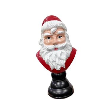 Imagem de CarpNettore Estatueta de Papai Noel de, Escultura Artesanal em Resina, Decoração Natalina para Armário, 27 cm