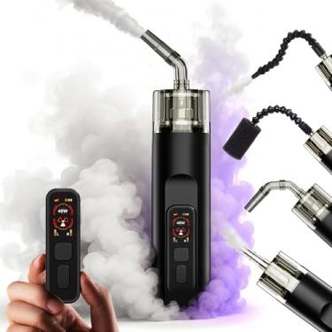 Imagem de Hinnzuk Máquina de neblina portátil - Carregamento rápido de 18 W e mini máquina de fumaça de 40 W, para fotografia/casamentos/festas de Halloween/atividades ao ar livre Adicione charme ilimitado à