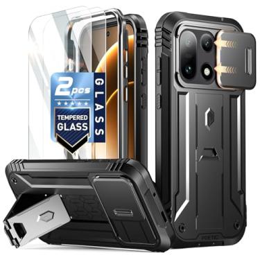 Imagem de Poetic Capa Revolution para OnePlus 15 5G, [capa de câmera deslizante], [teste de queda de grau Mil-5], capa robusta de camada dupla à prova de choque com suporte, preta