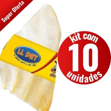 Imagem de Kit com 10 Petisco Orelha Bovina para Cães LL Pet