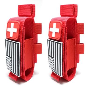 Imagem de Coldre tático Molle para torniquete e suporte de cisalhamento compacto para torniquete MolleTq (vermelho-B 2 peças)
