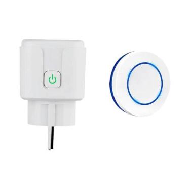 Imagem de Tomada Inteligente Sem Fio 433 Mhz 15A Código EV1527 Controle Remoto P
