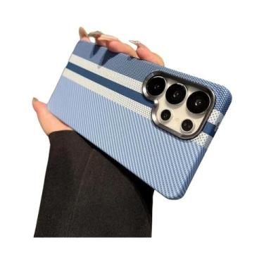 Imagem de Capa Magnética Magsafe De Plástico Com Textura De Fibra De Carbono E A