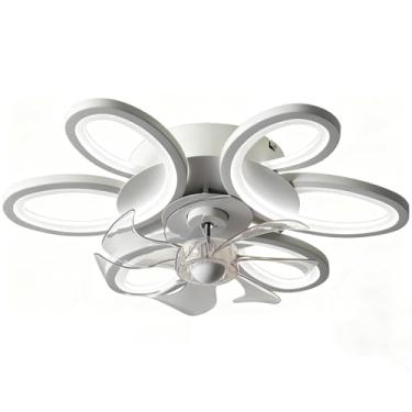 Imagem de Daksan Ventilador de Teto LED Formato Flor 65cm, 3 Cores (3000K-6000K), 6 Velocidades, Motor Reversível Silencioso, Controle Remoto, para Quarto Infantil/Sala/Quarto/Cozinha (Branco)