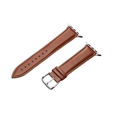 Imagem de Pulseira De Couro De Bezerro Genuíno Para iWatch 8 7 6 5 4 3 SE Apple 