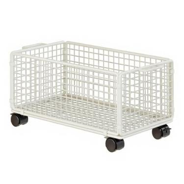 Imagem de Fenteer Organizador de arquivos com rodinhas, carrinho de armazenamento de malha com rodas, organizador de pastas de arquivo suspensas, para brinquedos de, Branco, L