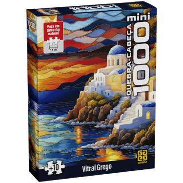 Imagem de Mini Quebra-cabeça 1000 peças Vitral Grego - Grow