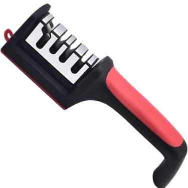 Imagem de Afiador de Faca Profissional 4 em 1, Amolador de Tesoura, Aço Inox, Seguro, com 4 Afiadores