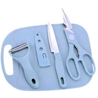 Imagem de Jogo de Cozinha Kit 4 Peças Utensílios - Espátula, Colher, Concha e Pegador de Massa, Material em Silicone Antiaderente Resistente ao Calor, Cabo Ergonômico de Madeira, Livre de BPA (AZUL)