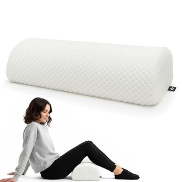 Imagem de SPRING SEAON Almofada de joelho para dormir nas costas, espuma viscoelástica meia lua, almofada de perna para tornozelo e pé, almofada sob o joelho para dormir nas costas, capa lavável na máquina (43