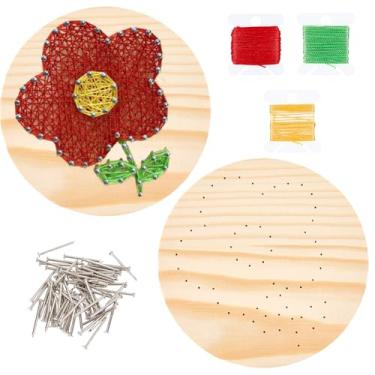 Imagem de GORGECRAFT Kit de arte de cordão de flores, cupcake, todos os acessórios necessários e moldura para kit de artesanato, projetos de artes e artesanato, decorações de parede para casa, presente