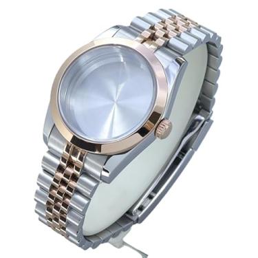 Imagem de FEIYASHI Caixa de relógio luxuosa em ouro rosa de 36/39 mm com vidro de safira para movimento NH35 NH34 NH36 Miyota8215 8205, Tampa inferior sólida 4, 36mm+Miyota8215 8205 Movement, Caixa de relógio